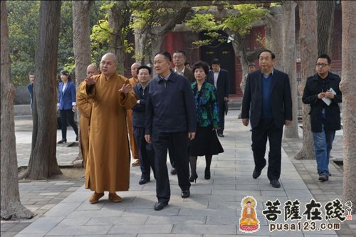 陕西省委统战部部长陈强一行视察西安大兴善寺